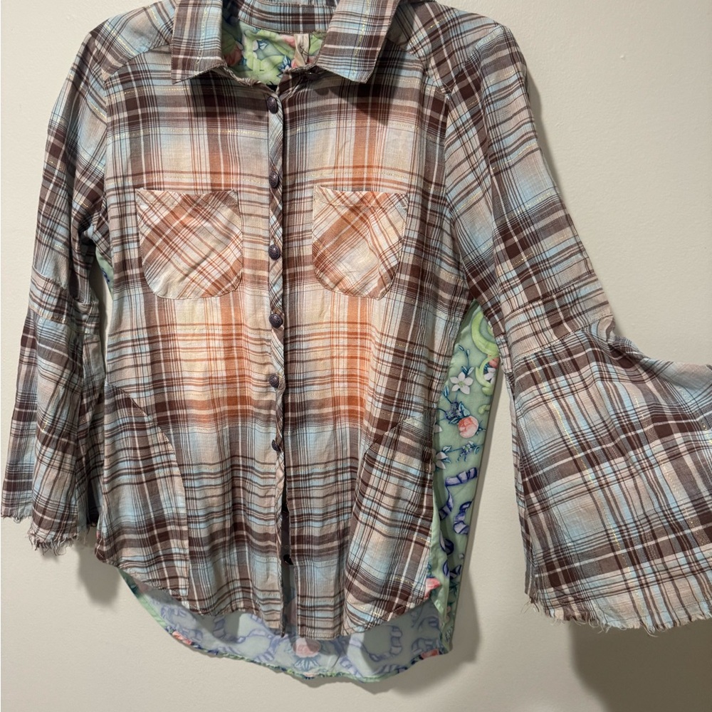 Floral Patchwork Button Down Shirt - image 2